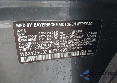 2018 BMW X2 xDrive28I from USA, damaged, VIN WBXYJ5C32JEF71499